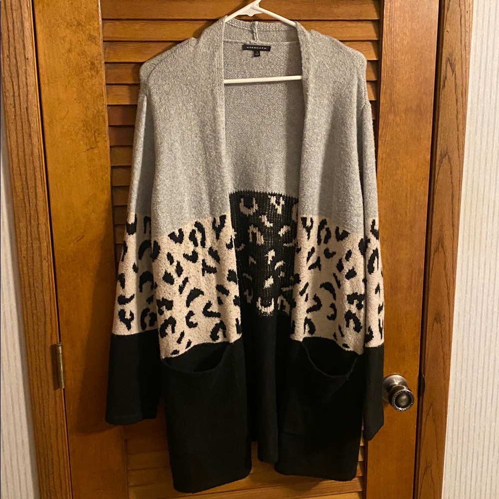 Staccato Black and Cream Leopard Cardigan